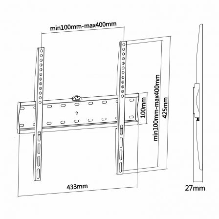 Aisens Soporte de Pared WT55F-013 para TV/Monitor de 32-55 pulg. Aisens Soporte de Pared WT55F-013 para TV/Monitor de 32-55 pulg.